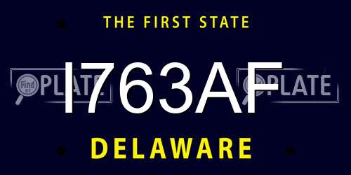 I763AF Delaware License Plate