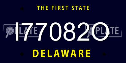 I77082O Delaware License Plate
