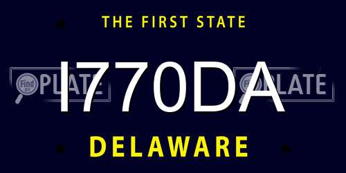 I770DA Delaware License Plate