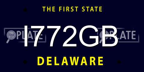 I772GB Delaware License Plate