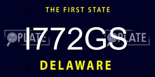 I772GS Delaware License Plate