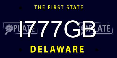 I777GB Delaware License Plate