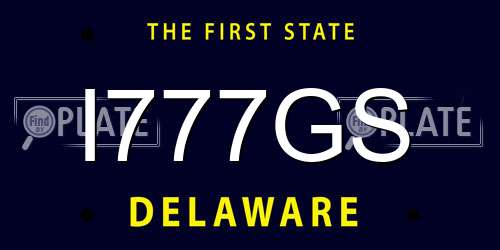 I777GS Delaware License Plate