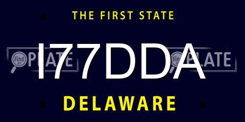 I77DDA Delaware License Plate