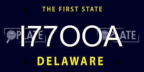 I77OOA Delaware License Plate