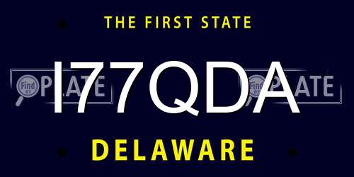 I77QDA Delaware License Plate