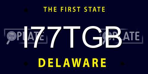 I77TGB Delaware License Plate