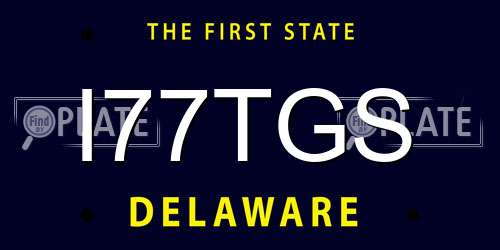 I77TGS Delaware License Plate