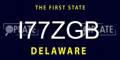 I77ZGB Delaware License Plate