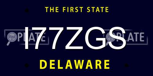 I77ZGS Delaware License Plate