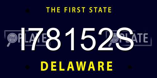 I78152S Delaware License Plate