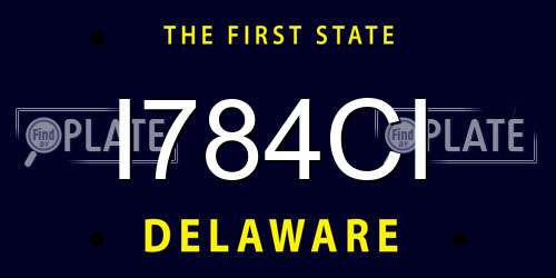 I784CI Delaware License Plate