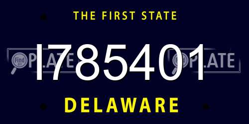 I785401 Delaware License Plate