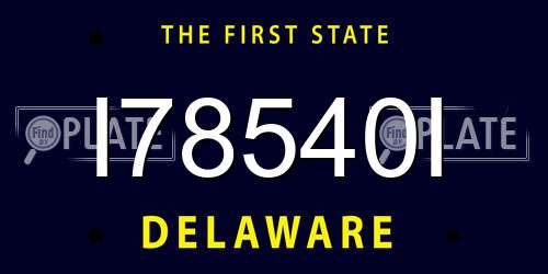I78540I Delaware License Plate