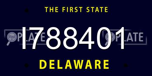 I788401 Delaware License Plate