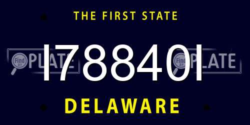 I78840I Delaware License Plate
