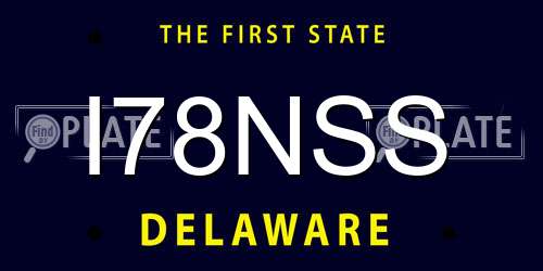 I78NSS Delaware License Plate