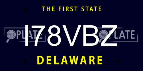 I78VBZ Delaware License Plate