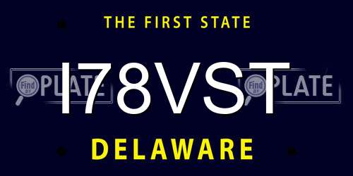 I78VST Delaware License Plate