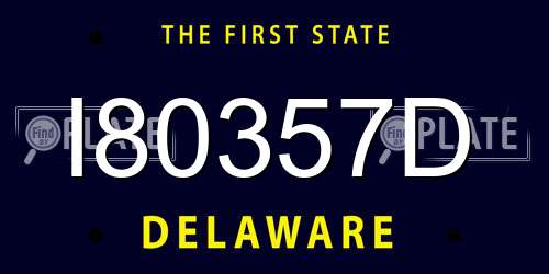 I80357D Delaware License Plate