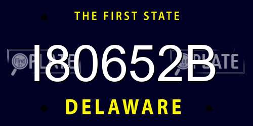 I80652B Delaware License Plate