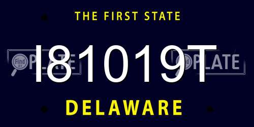 I81019T Delaware License Plate