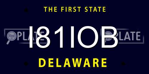 I81IOB Delaware License Plate