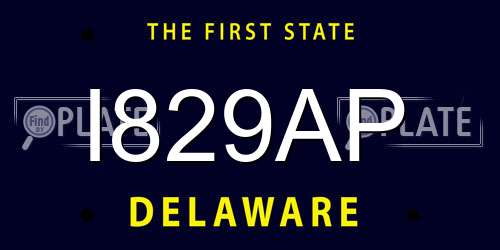I829AP Delaware License Plate