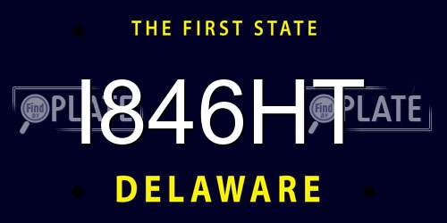 I846HT Delaware License Plate