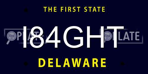 I84GHT Delaware License Plate