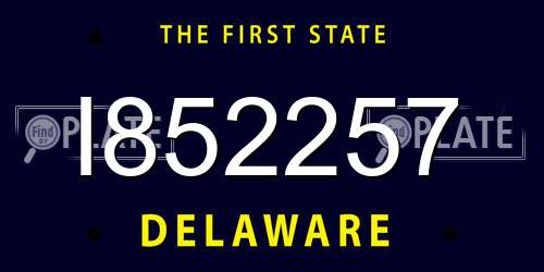 I852257 Delaware License Plate