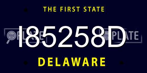 I85258D Delaware License Plate