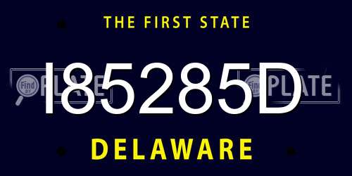 I85285D Delaware License Plate