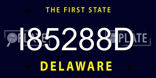 I85288D Delaware License Plate
