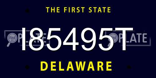 I85495T Delaware License Plate