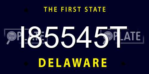 I85545T Delaware License Plate