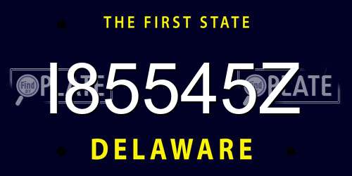 I85545Z Delaware License Plate
