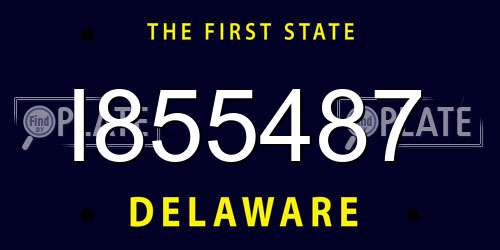 I855487 Delaware License Plate