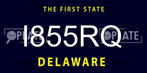 I855RQ Delaware License Plate