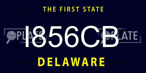I856CB Delaware License Plate
