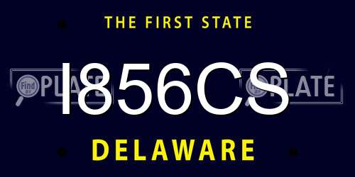 I856CS Delaware License Plate