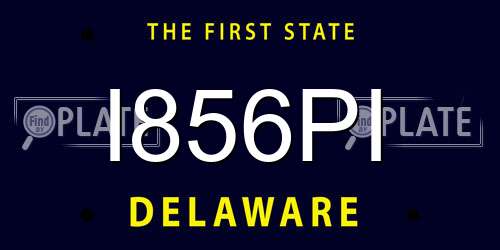 I856PI Delaware License Plate