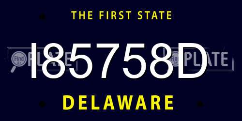 I85758D Delaware License Plate