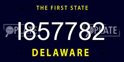 I857782 Delaware License Plate