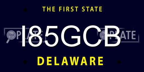 I85GCB Delaware License Plate