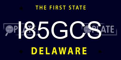 I85GCS Delaware License Plate