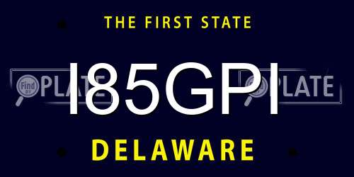 I85GPI Delaware License Plate