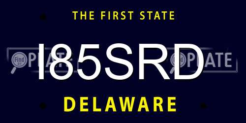 I85SRD Delaware License Plate