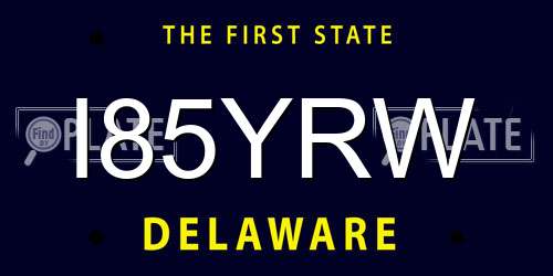 I85YRW Delaware License Plate