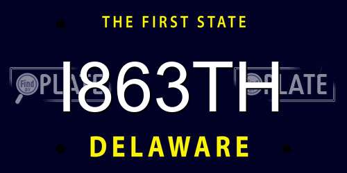 I863TH Delaware License Plate